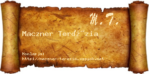 Maczner Terézia névjegykártya
